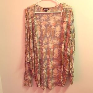 Loose fitting patterned cardigan